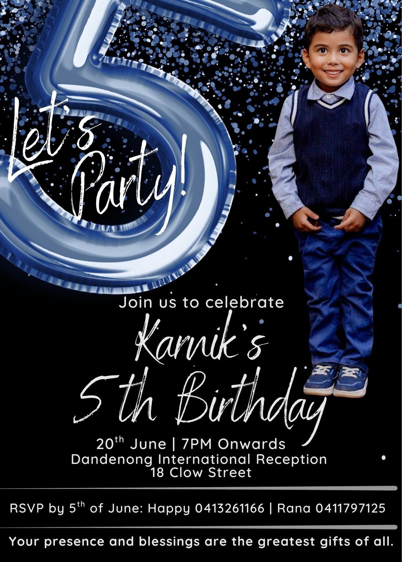 Karnik birthday invitation card